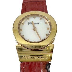 Salvatore Ferragamo Womens Gancino Dress Watch Swiss Made Leather Band